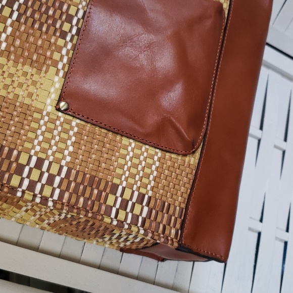 Patricia Nash toscano tote with tassel woven with leather tote new bag - Picture 6 of 9